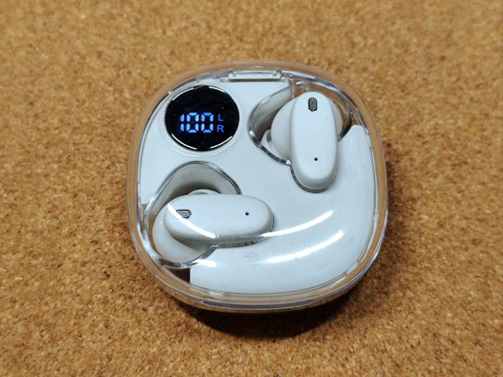 ダイソー「クリアケースワイヤレスイヤホン（TWS007）」